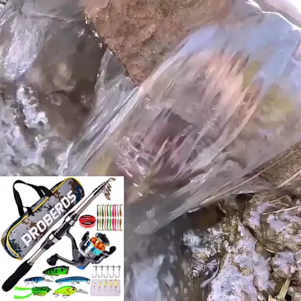 Fishing Rod Full Pancing Set 180cm Joran Telescopic Spinning Rod Reel Set 5 2 1 Gear Ratio Spinning Fishing Reel Lure Line Kit Tackles Fishing