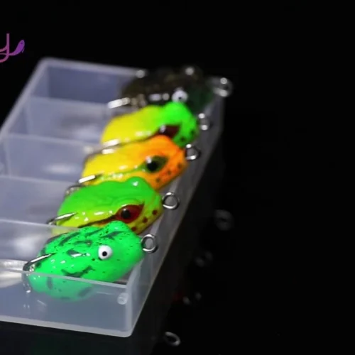 5pcs Boxxed 2 5cm 3g Soft Frog Fishing Lure Mini Soft Lure Double Hooks Top Water Ray Frog Artificial Bait