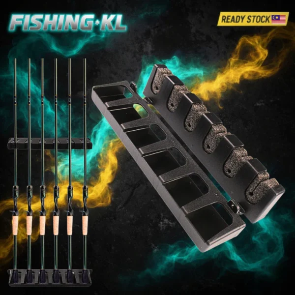 Fishing Rod Stand 6 Slot Display Rack Vertical Horizontal Bracket Pancing Joran Holder Gear