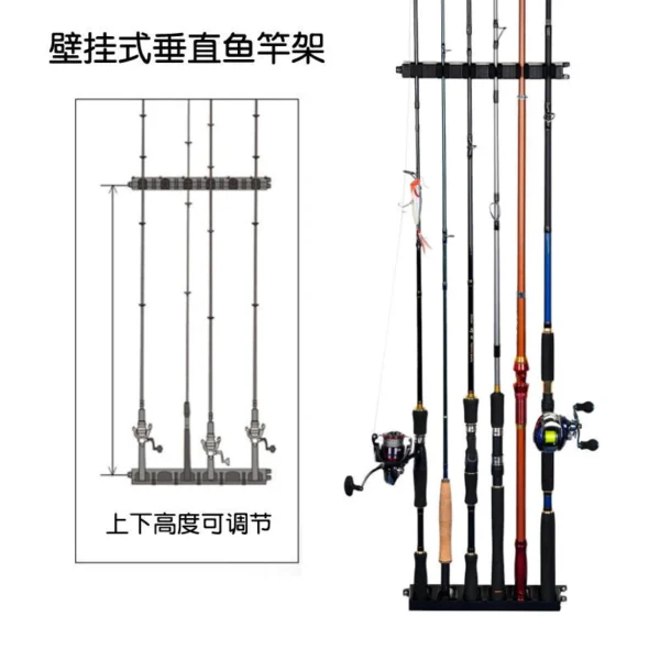 Fishing Rod Stand 6 Slot Display Rack Vertical Horizontal Bracket Pancing Joran Holder Gear